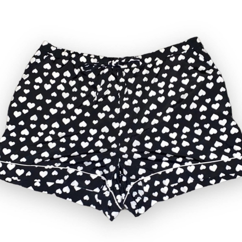 Tabitha Webb Sleepwear Shorts Size XL Black and White Heart Pattern